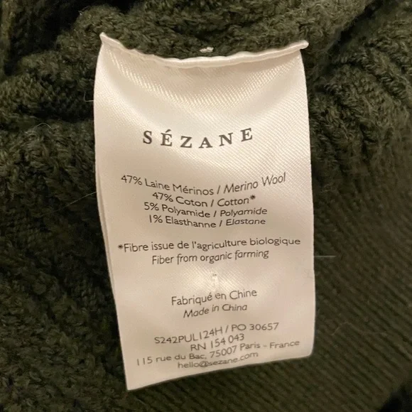 Sezane Dark Green Sweater Cardigan - Picture 8 of 8